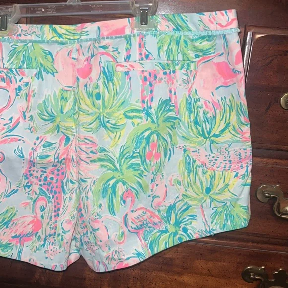New with tags Lilly Pulitzer size 16 4” Adie Short Seasalt Blue On Parade Print - Picture 13 of 14